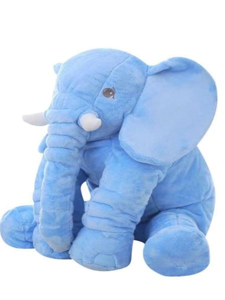 Kids Elephant Plush Pillow - Blue