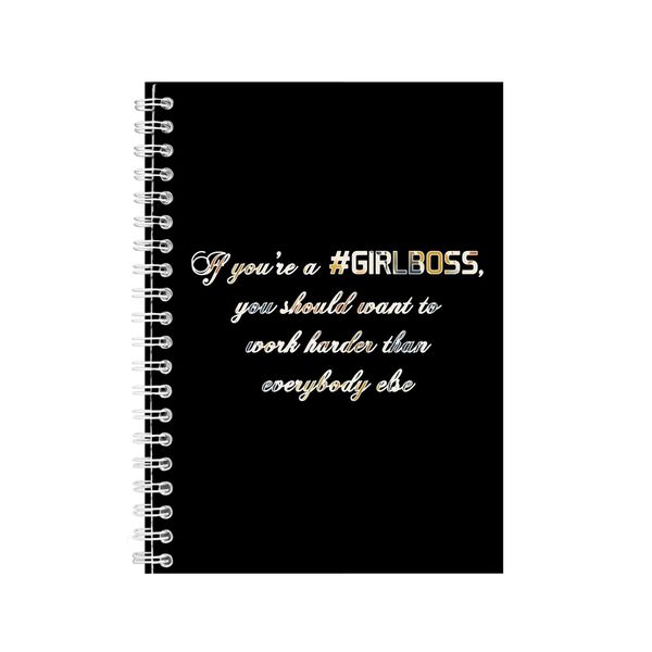 #Girlboss A5 Notebook Spiral Lined Motivational Sayings Graphic Notepad 248
