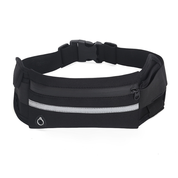 Running Sports Belt with 2 Pockets, Water Bottle Holder and Headphone Port
