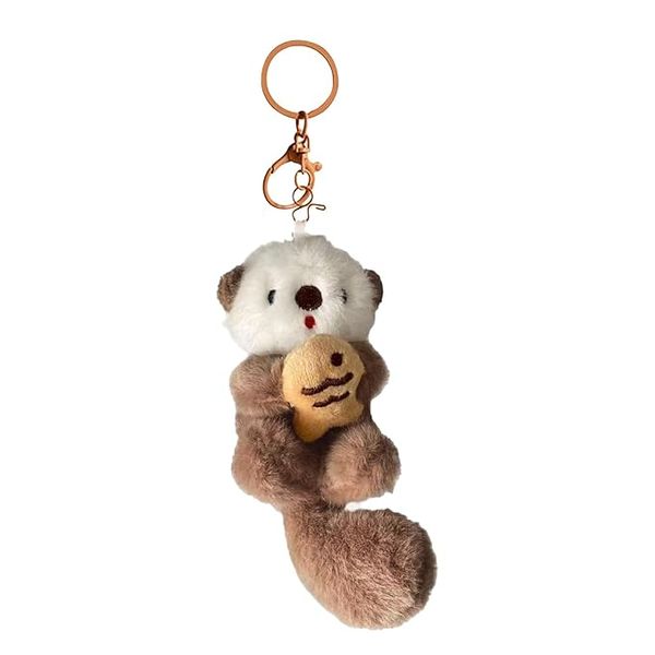 Plush Keychain, Cute Otter Keychain, Adorable Bag Charm for Handbags