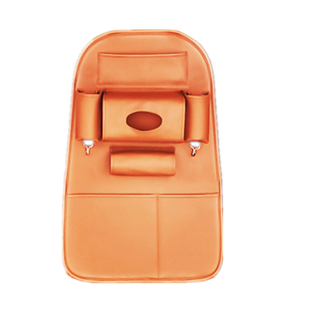 HighLyfe Car Organizer PU Leather Auto Seat Car Organizer- Multi Storage  Pockets with Folding Meal Tray