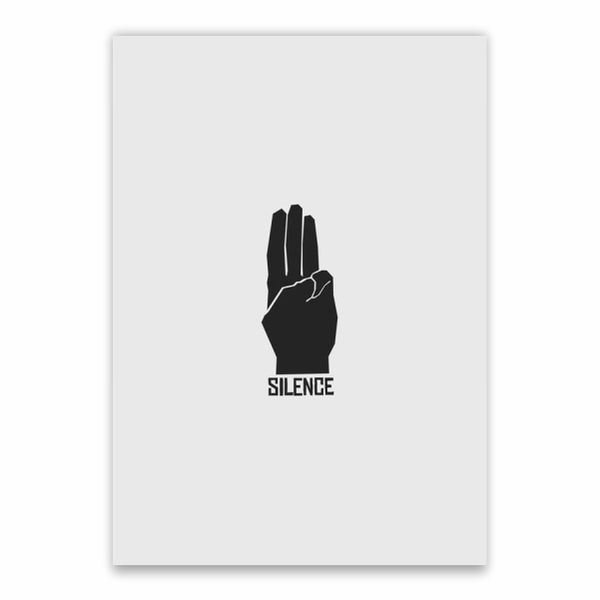 Silence Hand Signal Poster - A1
