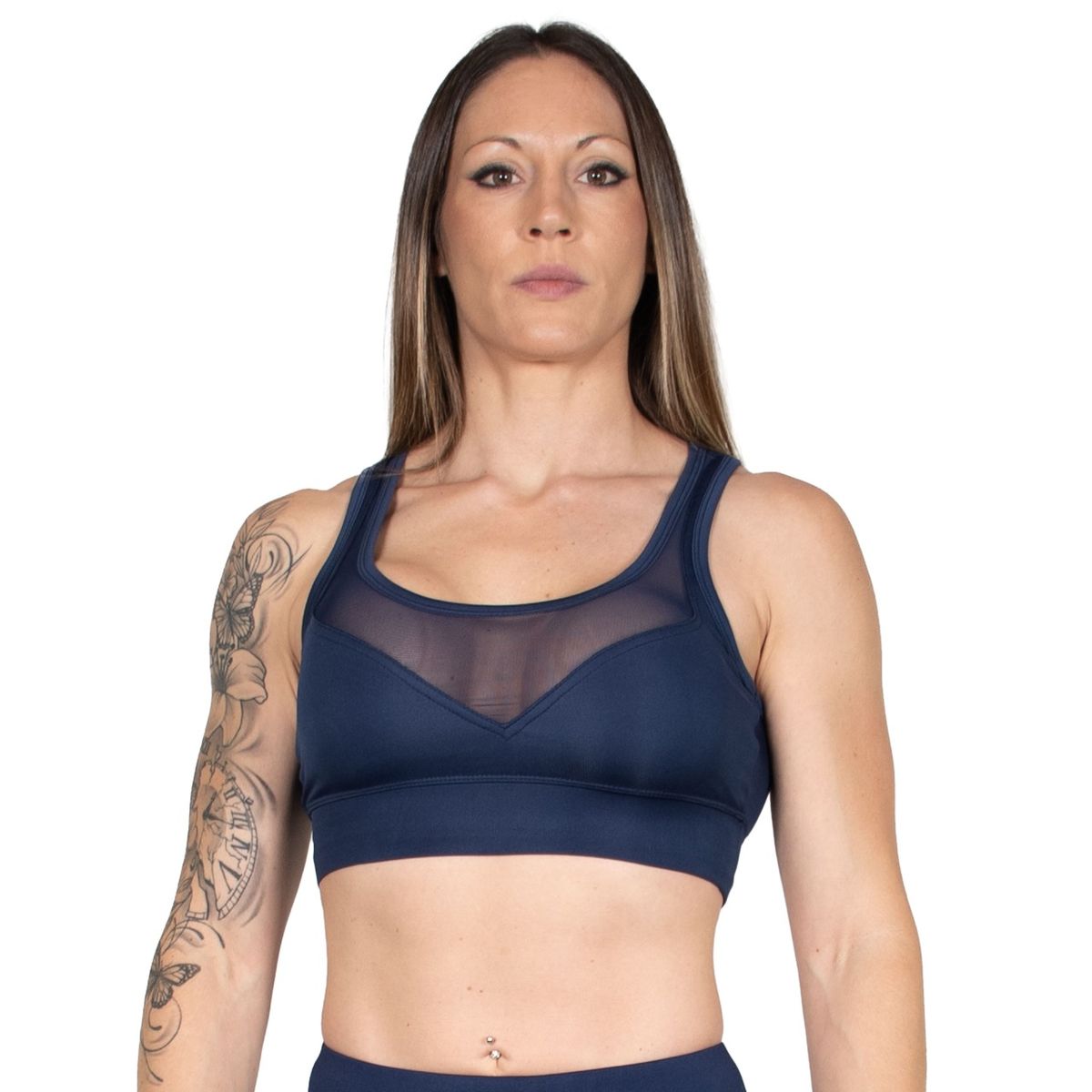 Ronex Women's Workout Sports Bras Breathable Mesh Cutout Gym Yoga Crop Tank