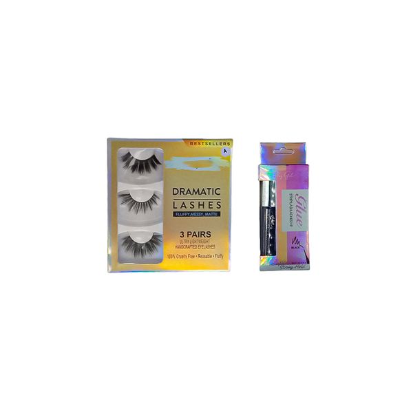 3 Pieces Drawatic Lashes #A &amp; Strip Lash Adhesive