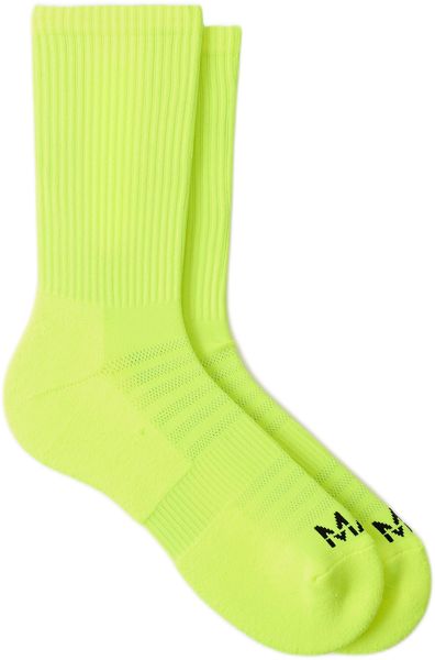boohooMAN - Mens Active Neon Running Crew Sock - Yellow