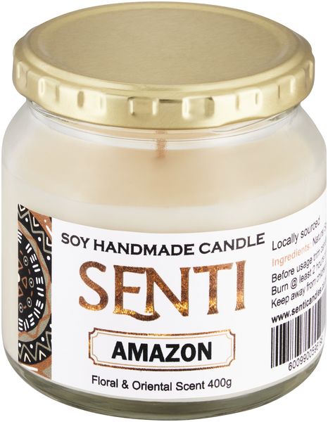Senti Handmade Soy Candle - Amazon 400g