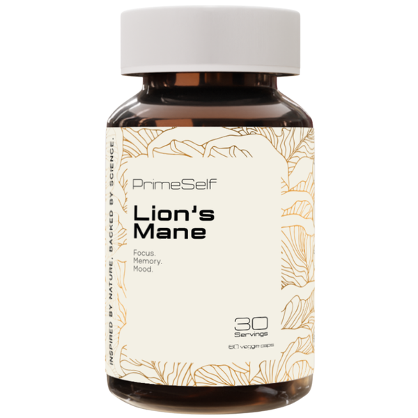 PrimeSelf Organic Lion's Mane - Brain &amp; Focus Support - 30 Servings