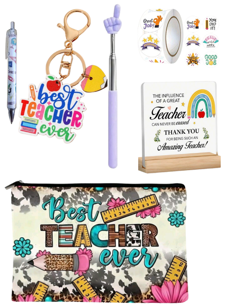6-Piece Teacher Appreciation Gift Set - "Best Teacher Ever
