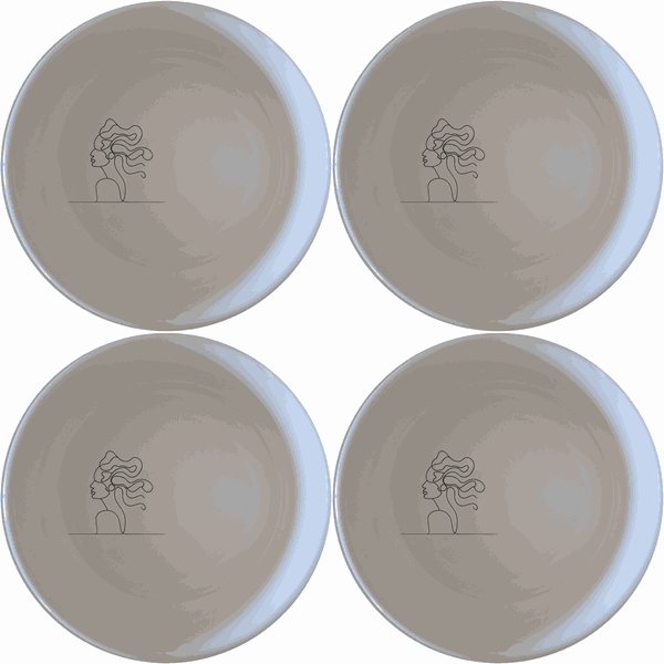 Woman Faces Hair Bowl Set of 4 - Range 4