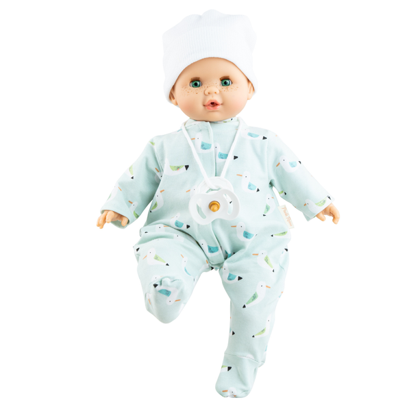 Paola Reina Dolls: Crying Baby Doll with Pyjama's &amp; Pacifier: Alex - 36cm