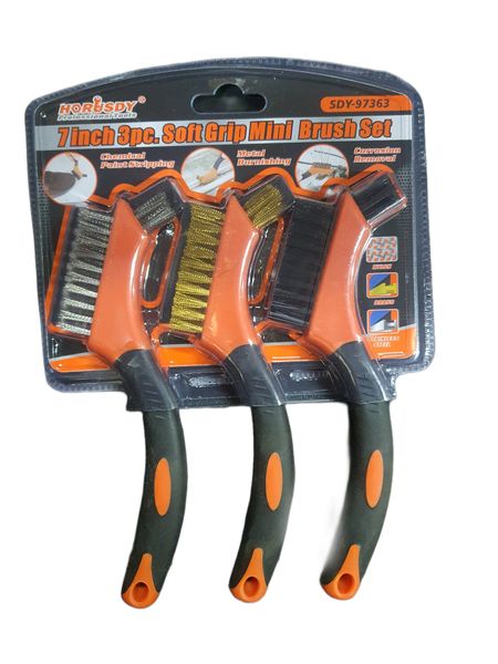 Horusdy 7 Inch Soft Grip Mini Brush Set - 3 Piece