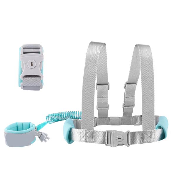 2 in 1 Baby Leash Toddler Anti Lost Wrist and Vest Harness with Child Lock