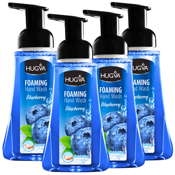 Hugva 500ml Foaming Hand Wash Soap, Blueberry, Special Formula Pack of 4
