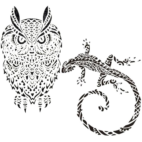 Craft Reusable Translucent Animal Stencils For Painting Set of 2 - 35.4cm
