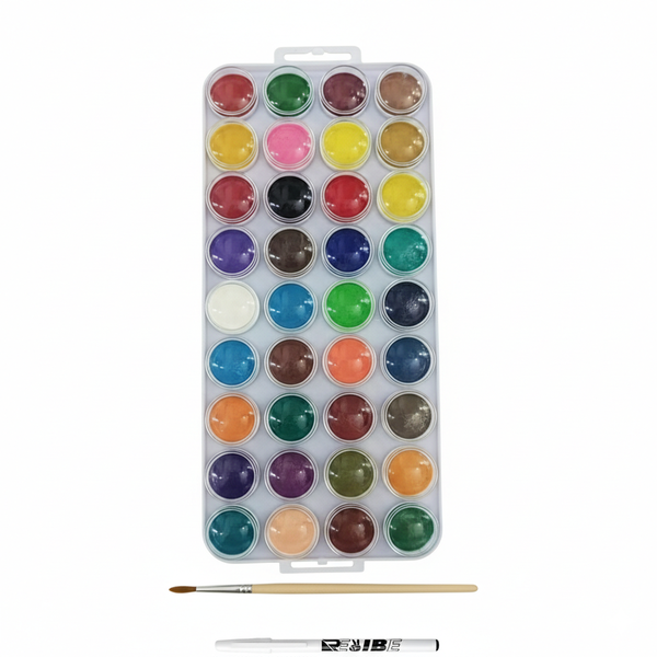 36 Color Watercolor Paint Set with Brush - Art &amp; Craft Kit With ReVibe Pen