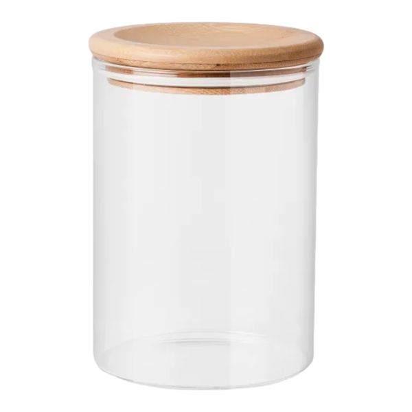 Canister Borosilicate Glass With Bamboo Lid