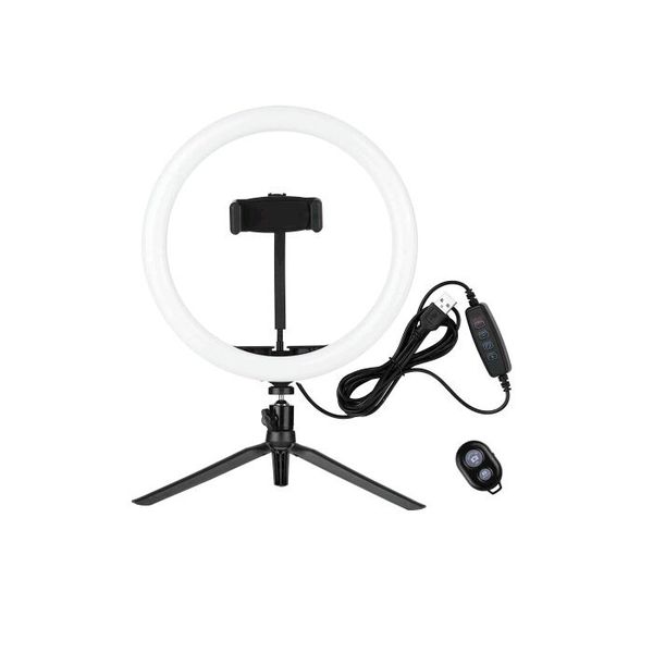 10 Inch Dimmable LED Ring Light With Tripod Stand Cell Phone Holder