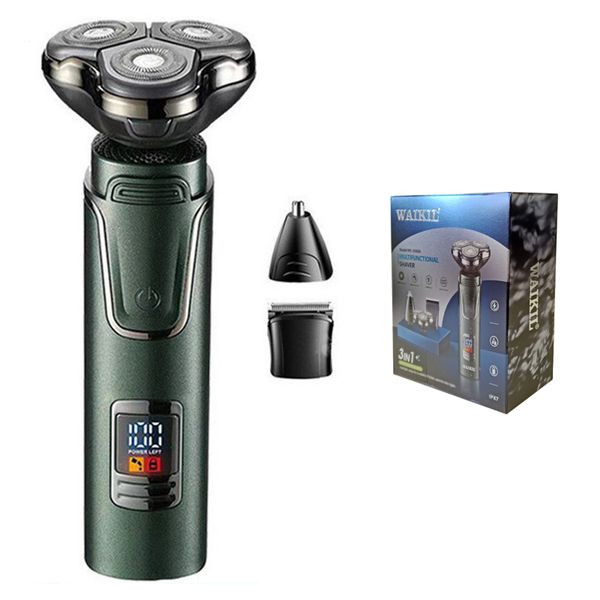 WAIKIL 3-in-1 Electric Shaver &amp; Nose Hair Trimmer, IPX7 Waterproof trimmer