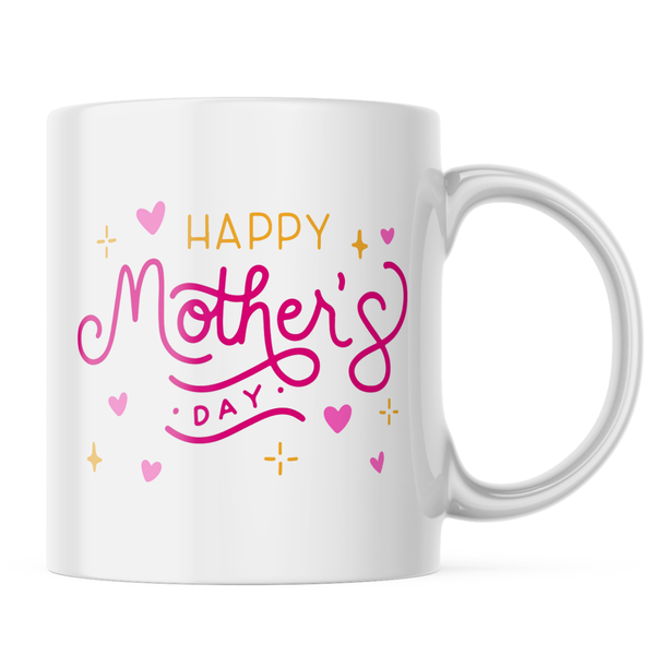 Ceramic Happy Mothers Day- Stars Mug - White - 11 OZ