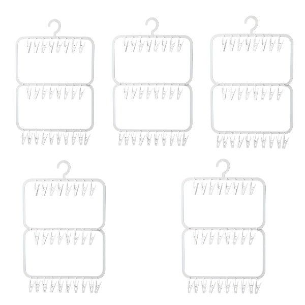 Wardrobe Traceless Storage Sock Organiser - Cream - 5 Pack
