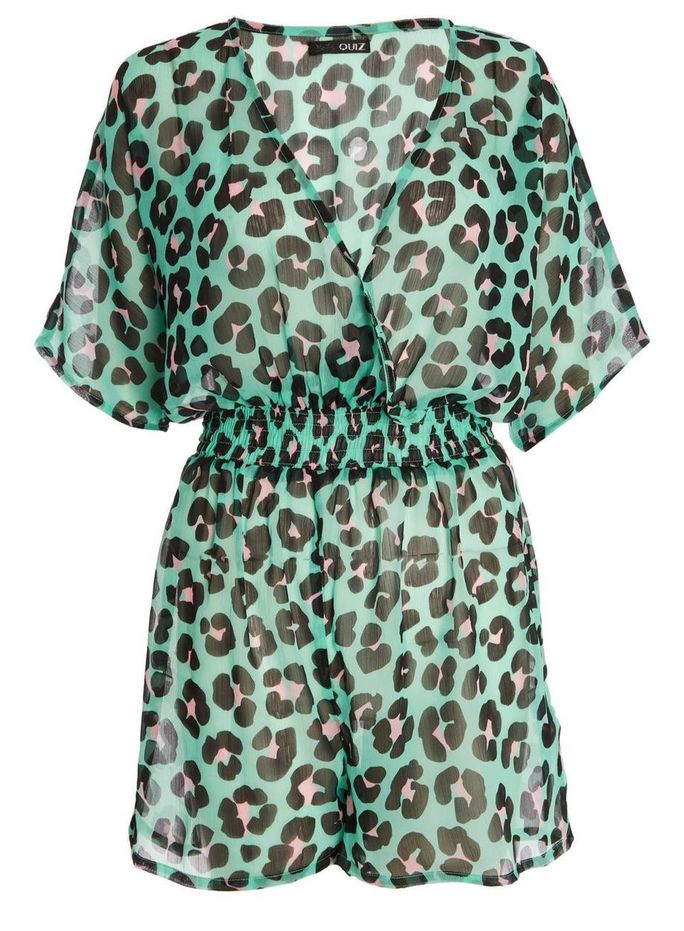 Quiz leopard hot sale print playsuit