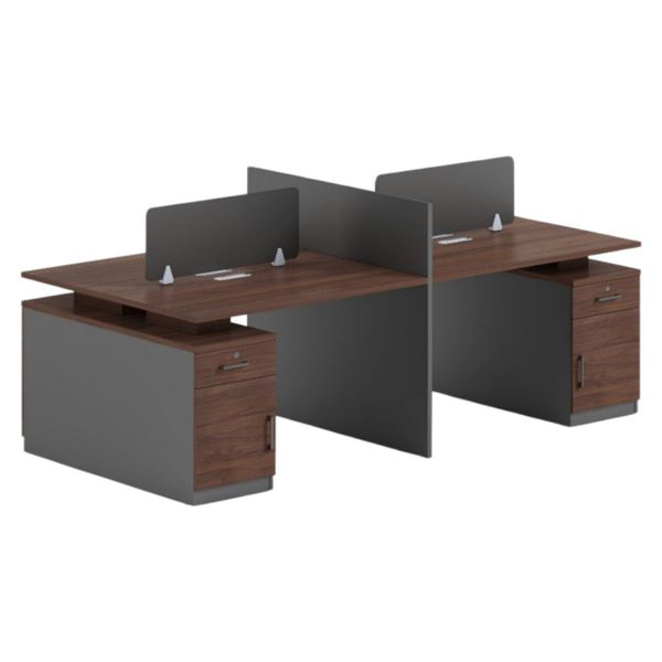 4 Four-Person Office Workstation - 242.5x120x105cm