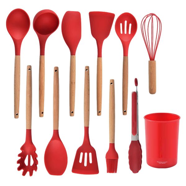 EcoChef 12 Piece Kitchen Utensil Set with Wooden Handle