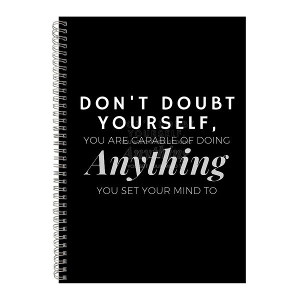 Anything A4 Notebook Spiral Lined Motivational Sayings Graphic Notepad 226