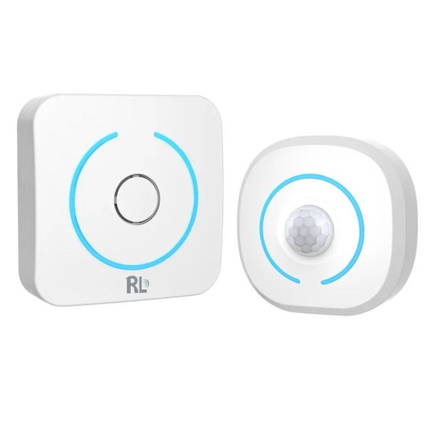 Home Security Wireless PIR Motion Sensor LED Light &amp; Chime with 8 Ringtones
