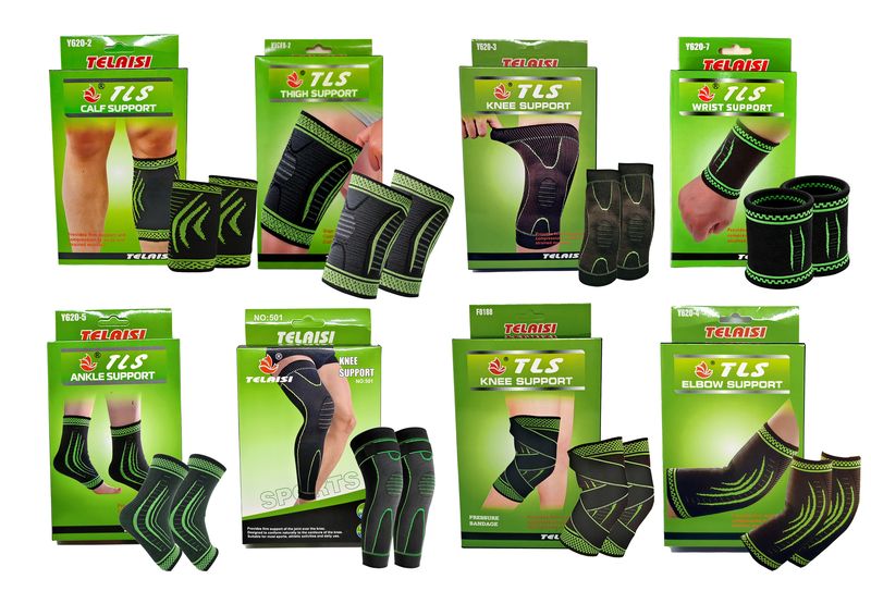 TELAISI-16-Piece Sports Support Set-Knee, Ankle, Wrist, Elbow, Calf &amp; Thigh