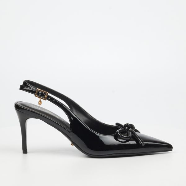 Miss Black Gallery 2 Black Women Faux Patent Heel Courts