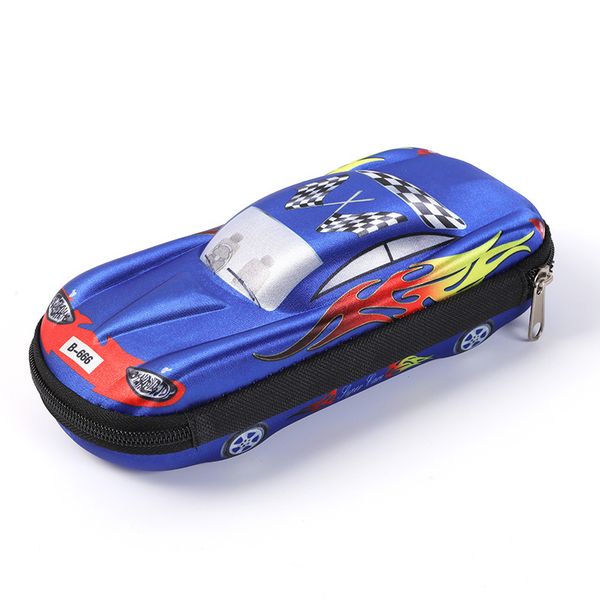 Pencil Case, Car Shape Zipper Pencil Pouch with Racing Design for Kids