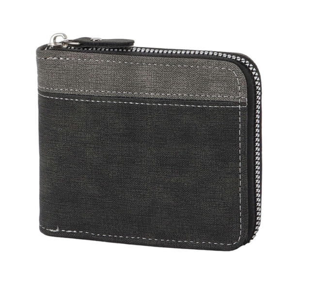 IPSTYLE Zip-Around Bifold PU Leather Wallet Men Vintage Bifold Wallets