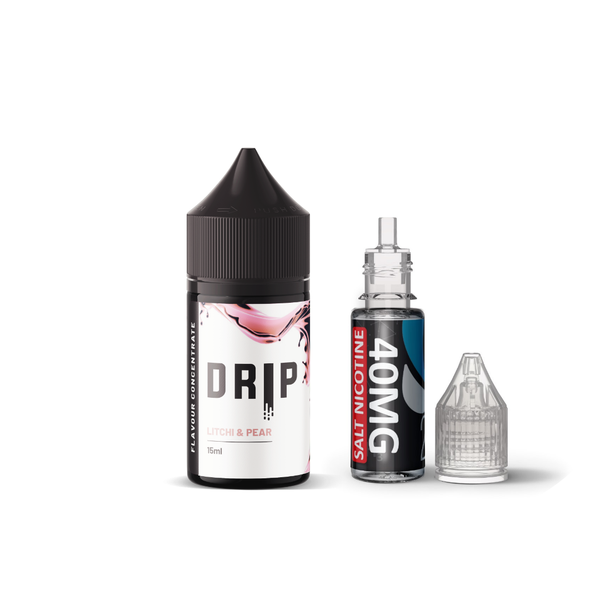 30ml DRIP Vape Juice DIY Salt Longfill Kit - Litchi &amp; Pear on Ice - 20mg
