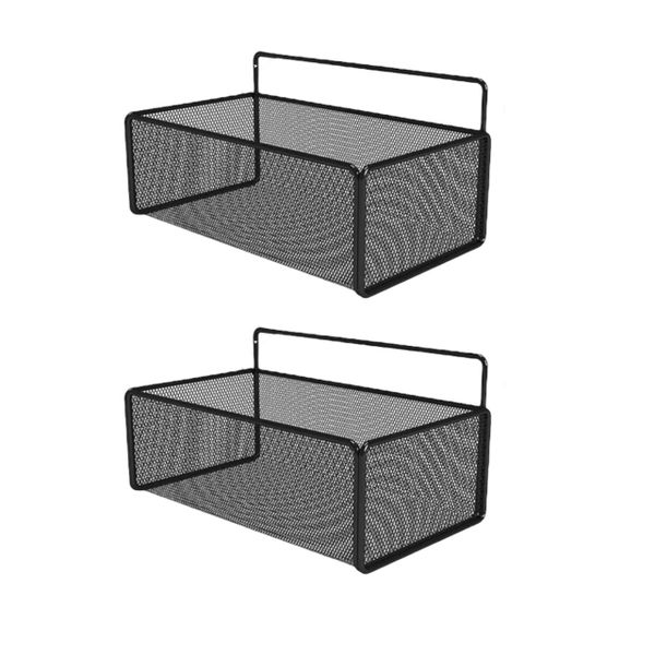 Set of 2 Iron Mesh Hanging Storage Basket Shower Caddy Kitchen Rack