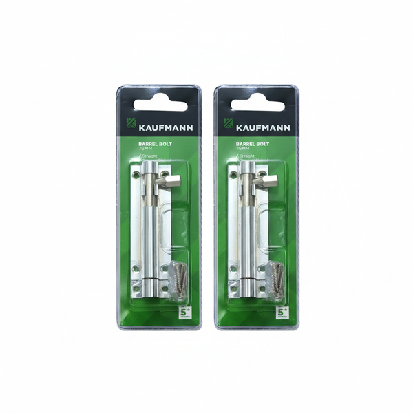 Kaufmann Chrome-Plated Barrel Bolt 76mm for Doors and Gates - 2 Pack