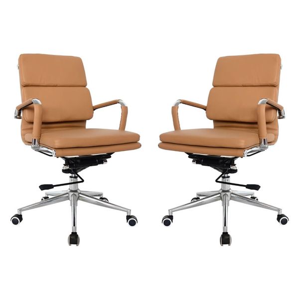 Set Of 2 Medium Back Executive Leather Office Chair 819B