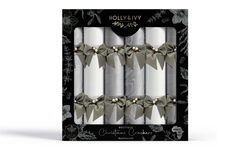 Opulent Silver Christmas Crackers