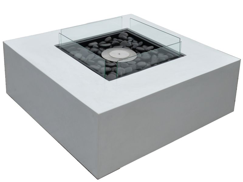1green Bone White Ethanol Fire Table