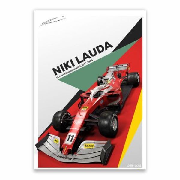 Niki Lauda 3 Time Champion Poster - A1