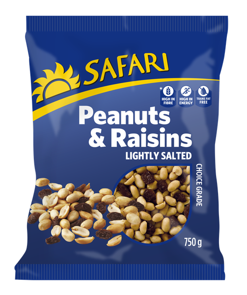 Safari Lightly Salted Peanuts &amp; Raisins 750g