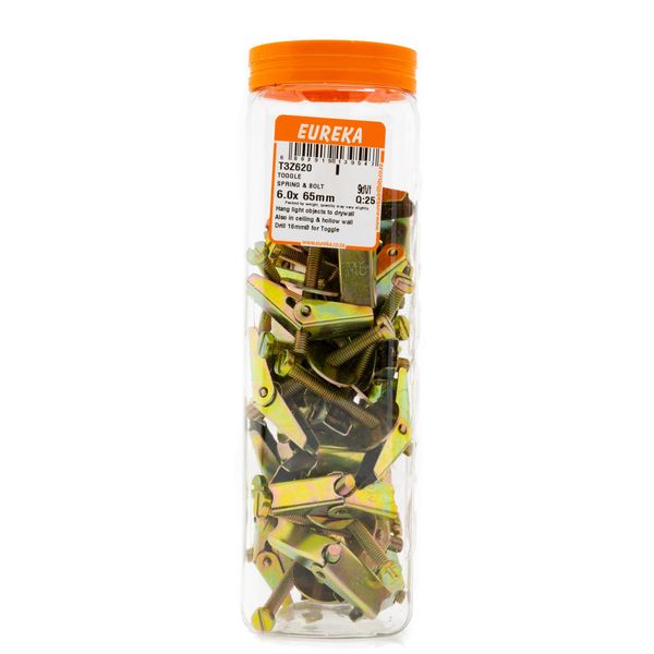 EUREKA Toggle Spring &amp; Bolt 6 x 65mm Q:25 T3Z620