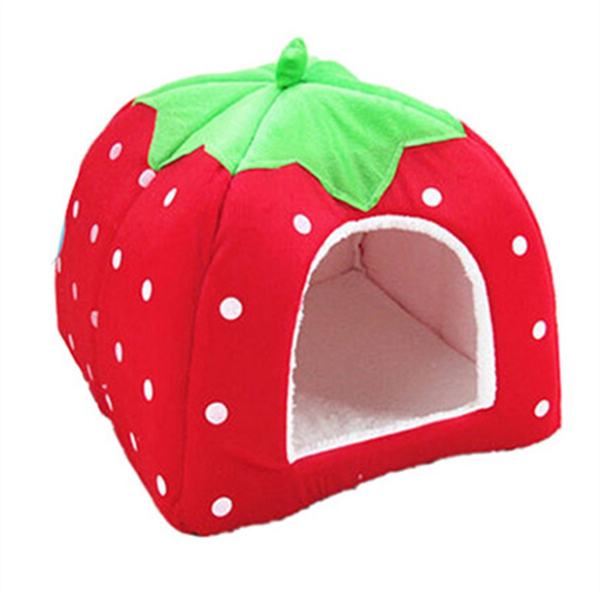 Dog Kennel Dog Fashion Mat Basket Soft Strawberry Pet Dog Cat House S