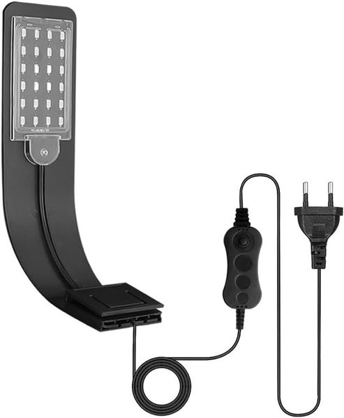 10W Waterproof LED Aquarium Super Slim Grow Light X5-Black