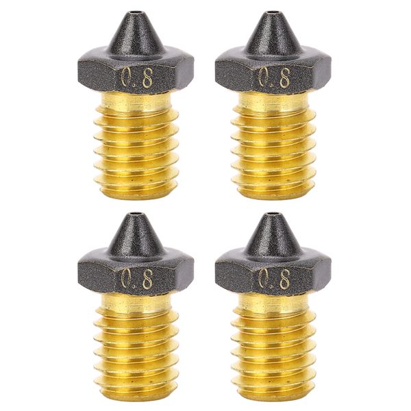 4-Pack Voron MK3S Nozzles - 0.8mm PTFE Coated Brass