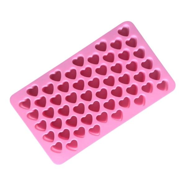 1 Piece - Silicone Mini Hearts Molds With 55 Cavities - Blush Pink