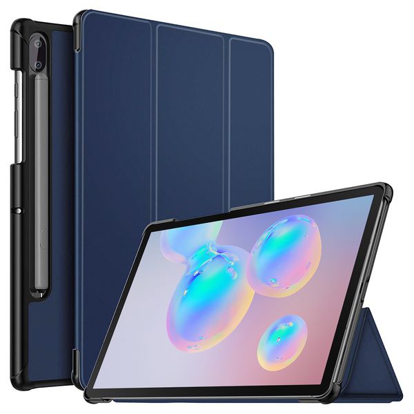 TUFF-LUV Smart Case for Samsung Galaxy Tab S6 Lite 2022 10.4" (P613/P619) with Pen/Stylus Slot Holder - Blue