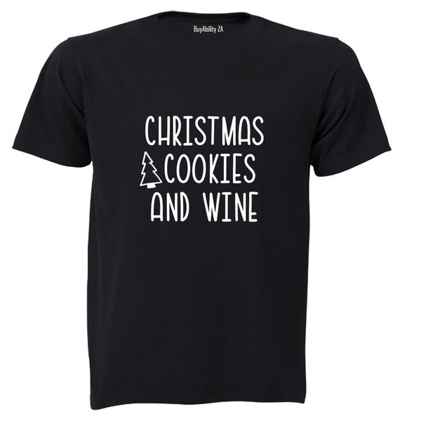Cookies &amp; Wine - Christmas - Adults - T-Shirt