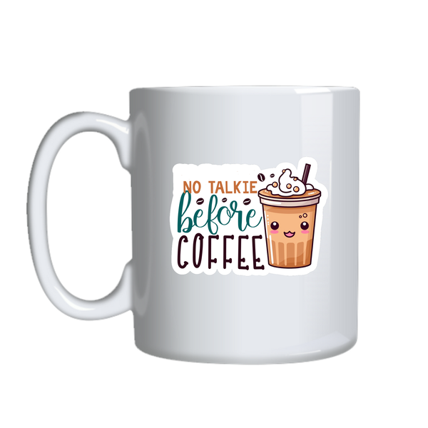 No talkie Coffee Lover Mugs Trendy Graphic Cup Design Birthday Present 033