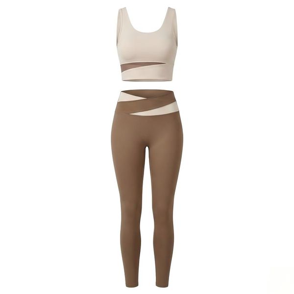 2-Piece Women's High-Waist Yoga Set - Sports Bra &amp; Lifting Leggings